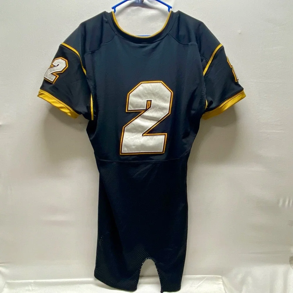 Nike GT Team Football Jersey #2 Men's XL Black Gold Logo Authentic On Field GUC